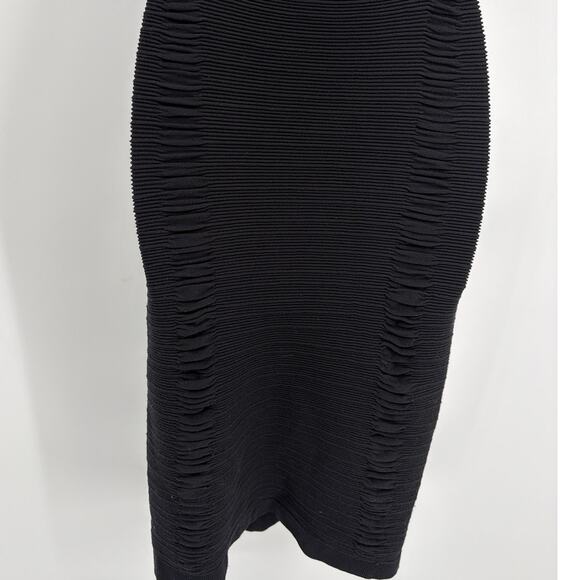 Aura Ruched Bodycon Dress Sz L/XL Ribbed Waffle Shapewar Club Minimalist Travel - Picture 6 of 8